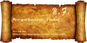 Morgenbeszer Fodor névjegykártya
